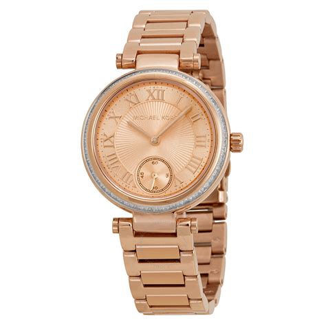 michael kors skylar rose gold watch